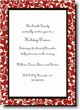 Holiday Invitations by Boatman Geller - Vines Red