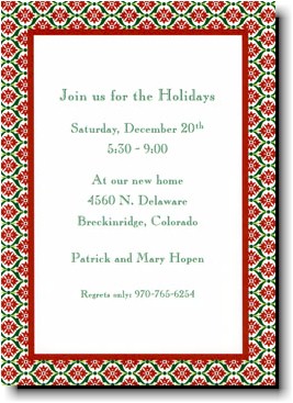 Holiday Invitations by Boatman Geller - Ornamental Red