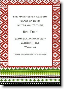 Holiday Invitations by Boatman Geller - Fair Isle Red