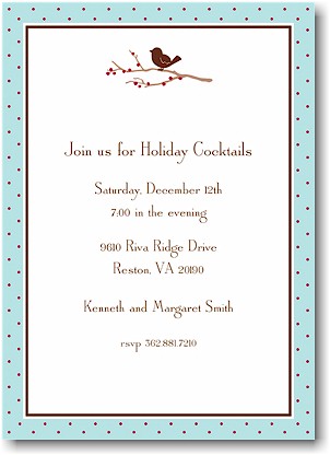 Holiday Invitations by Boatman Geller - Bird on Branch Holiday