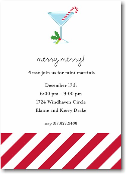 Holiday Invitations by Boatman Geller - Candy Cane