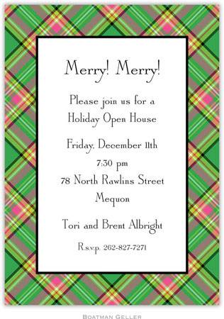 Holiday Invitations by Boatman Geller - Plaid Preppy