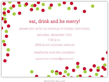 Holiday Invitations by Boatman Geller - Confetti Red & Green