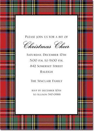 Holiday Invitations by Boatman Geller - Tartan Red Plaid