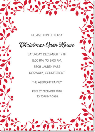 Holiday Invitations by Boatman Geller - Berry Frame