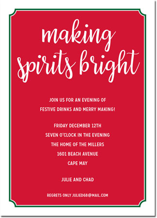 Holiday Invitations by Boatman Geller - Spirits Bright Holiday Invitations by Boatman Geller - Spirits Bright