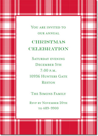 Holiday Invitations by Boatman Geller - Tartan