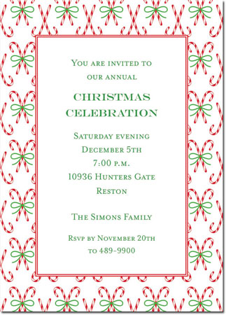 Holiday Invitations by Boatman Geller - Candy Canes