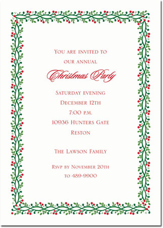 Holiday Invitations by Boatman Geller - Berry Vine Red