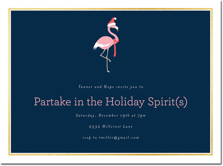 Holiday Invitations by Chatsworth - Flamingo Invite
