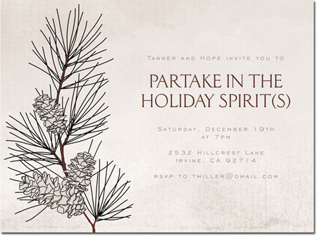 Holiday Invitations by Chatsworth - Pine Branch Invite