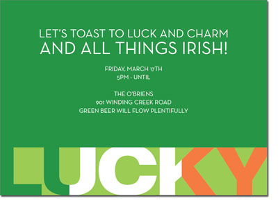 Noteworthy Collections - St. Patrick's Day Party Invitations (Lucky) Noteworthy Collections - St. Patrick's Day Party Invitations (Lucky)
