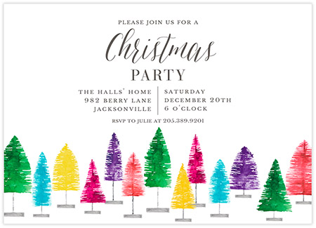 Holiday Invitations by PicMe Prints - Bottle Brush Trees Holiday Invitations by PicMe Prints - Bottle Brush Trees