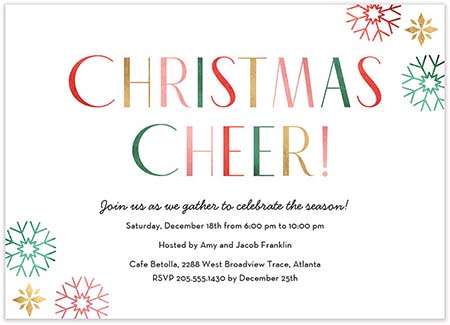 Holiday Invitations by Stacy Claire Boyd (Glimmer Cheer)