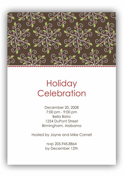 Holiday Invitations by Stacy Claire Boyd (Peppermint Swirls)