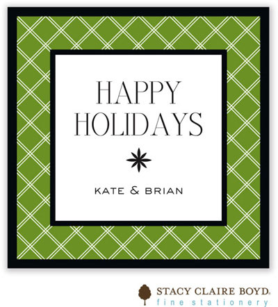 Holiday Gift Stickers by Stacy Claire Boyd (Twin Trellis - Green)