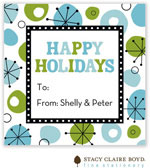 Stacy Claire Boyd - Holiday Gift Stickers (Retro Wishes - Blue)