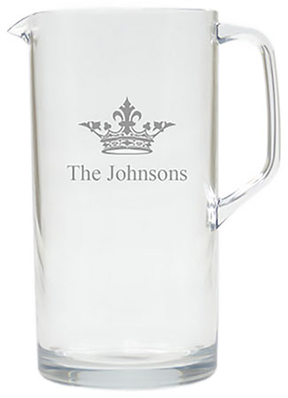 Personalized Tritan Pitcher (64oz) by Carved Solutions - Crown