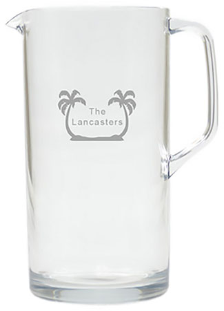 Personalized Tritan Pitcher (64oz) by Carved Solutions - Palm Trees Personalized Tritan Pitcher (64oz) by Carved Solutions - Palm Trees
