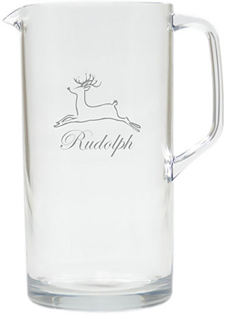 Non-Personalized Tritan Pitcher (64oz) by Carved Solutions - Rudolph