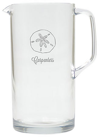Personalized Tritan Pitcher (64oz) by Carved Solutions - Sand Dollar