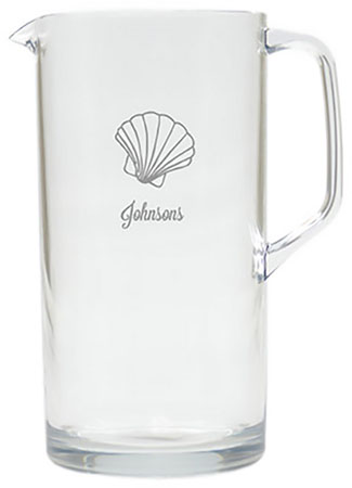 Personalized Tritan Pitcher (64oz) by Carved Solutions - Scallop Personalized Tritan Pitcher (64oz) by Carved Solutions - Scallop