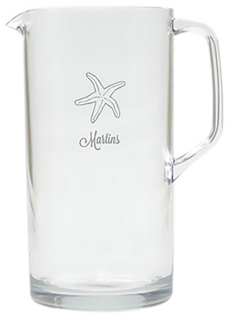 Personalized Tritan Pitcher (64oz) by Carved Solutions - Starfish