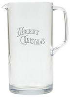 Non-Personalized Tritan Pitcher (64oz) by Carved Solutions - Merry Christmas