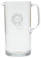 Personalized Tritan Pitcher (64oz) by Carved Solutions - Name Wreath