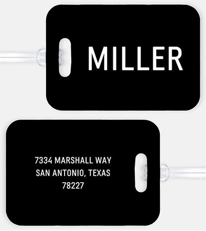 Solid Black Luggage/ID Tags by Three Bees