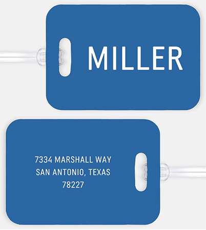 Solid Blue Luggage/ID Tags by Three Bees