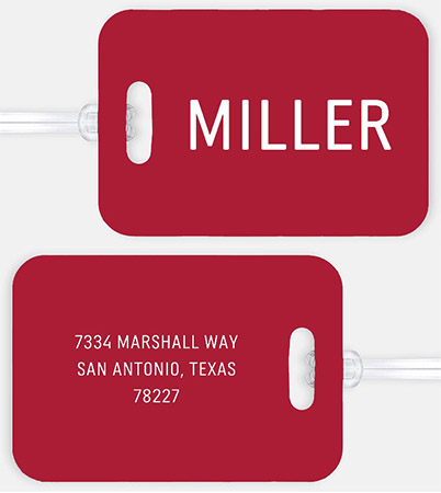 Solid Red Luggage/ID Tags by Three Bees