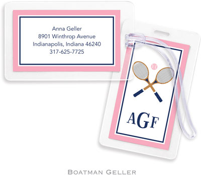 Boatman Geller Luggage/ID Tags - Crossed Racquets Boatman Geller Luggage/ID Tags - Crossed Racquets