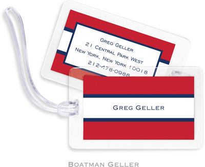 Boatman Geller Luggage/ID Tags - Stripe Red & Navy