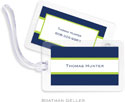 Boatman Geller Luggage/ID Tags - Stripe Navy & Lime