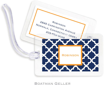 Boatman Geller - Create-Your-Own Luggage/ID Tags - Bristol Tile Navy