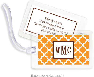 Boatman Geller - Create-Your-Own Luggage/ID Tags - Bristol Tile Tangerine