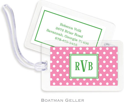 Boatman Geller - Create-Your-Own Luggage/ID Tags - Polka Dot Bubblegum