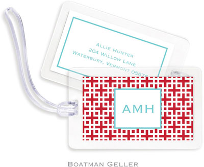 Boatman Geller - Create-Your-Own Luggage/ID Tags - Lattice Cherry