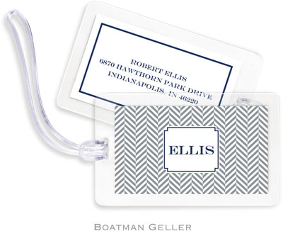 Boatman Geller - Create-Your-Own Luggage/ID Tags - Herringbone Gray