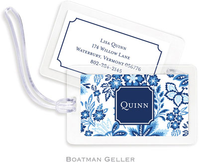 Boatman Geller Luggage/ID Tags - Classic Floral Blue Preset