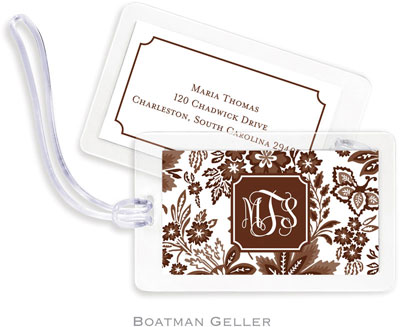 Boatman Geller Luggage/ID Tags - Classic Floral Brown Preset