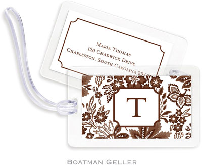 Boatman Geller Luggage/ID Tags - Classic Floral Brown