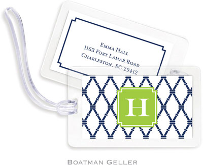 Boatman Geller Luggage/ID Tags - Bamboo Navy & Green Preset