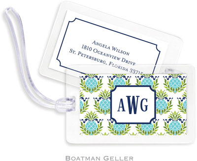 Boatman Geller Luggage/ID Tags - Pineapple Repeat Teal