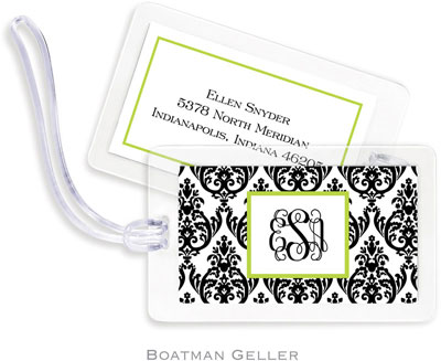 Boatman Geller Luggage/ID Tags - Madison Damask White with Black Boatman Geller Luggage/ID Tags - Madison Damask White with Black