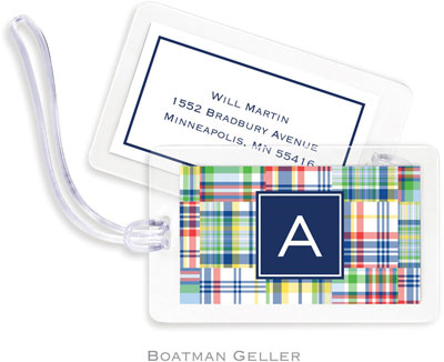 Boatman Geller Luggage/ID Tags - Madras Patch Blue Preset