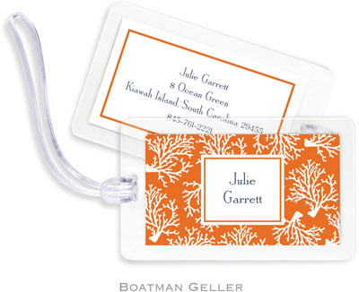 Boatman Geller Luggage/ID Tags - Coral Repeat