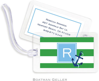 Boatman Geller Luggage/ID Tags - Stripe Anchor Preset