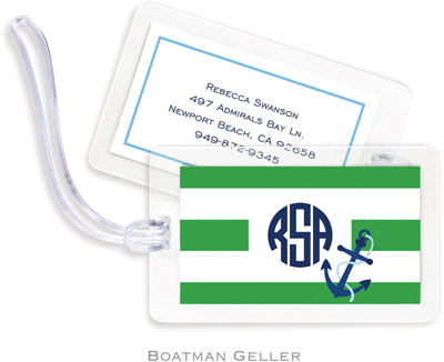 Boatman Geller Luggage/ID Tags - Stripe Anchor Boatman Geller Luggage/ID Tags - Stripe Anchor